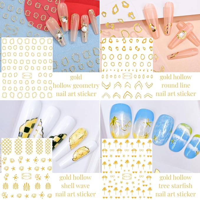 5 Boxes 3D Nail Art Crushed Sea Shell Irregular Iridescent Natural Abalone Seashell Slices Starfish Metal Sea Star Conch Moon Triangle Rivet Gems(sea Shell kit)