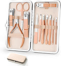 Professional Manicure Pedicure Set 12in1 Nail Care Kit with Stainless Steel Nail Clippers Cuticle Trimmer Grooming Manicure Pedicure Tools for Women Ultra Sharp Sturdy Personal Care Tools Travel Case