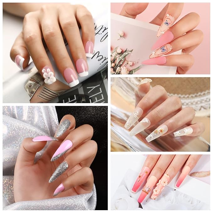 Acrylic Nail Kit for Beginners with Everything Nails Kit Acrylic Set Glitter Decoration Powder Rhinestones Professional Manicure Set at Home Gifts for Women