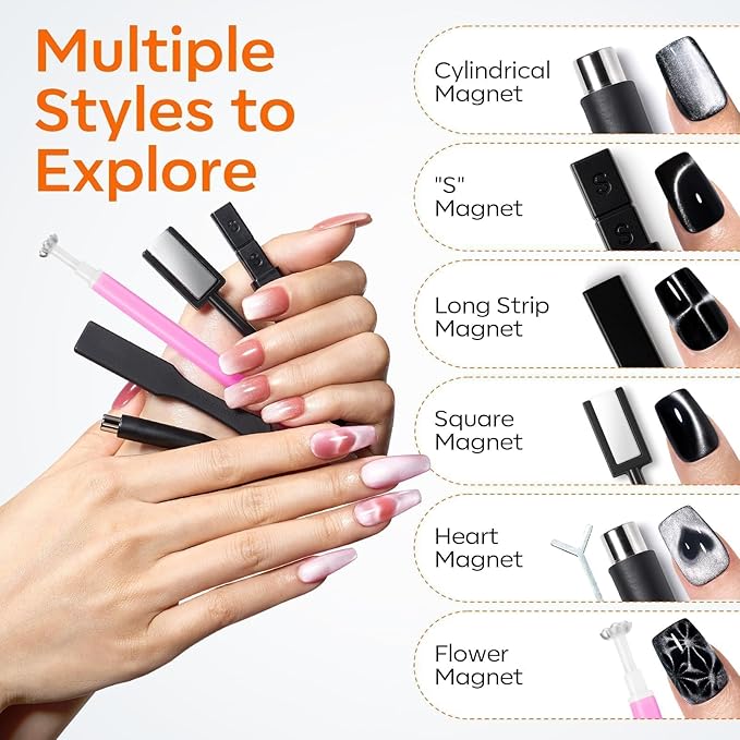 modelones Cat Eye Magnet Set+ 6 colors Gel Nail Polish Set