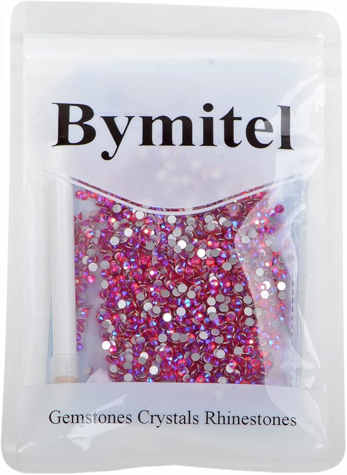 2880PCS Art Nail Rhinestones Non Hotfix Glue Fix Round Crystals Glass Flatback for DIY Jewelry Making with one Picking Pen (ss10 2880pcs, Siam AB)