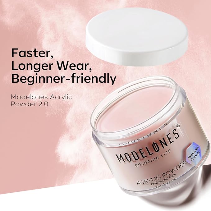 Modelones Acrylic Powder, 4.23oz Upgraded Dark Pink Nail Acrylic Powder for Nail Art 3D Carving French Nails Extensions, Non-Yellowing, Gifts for Women