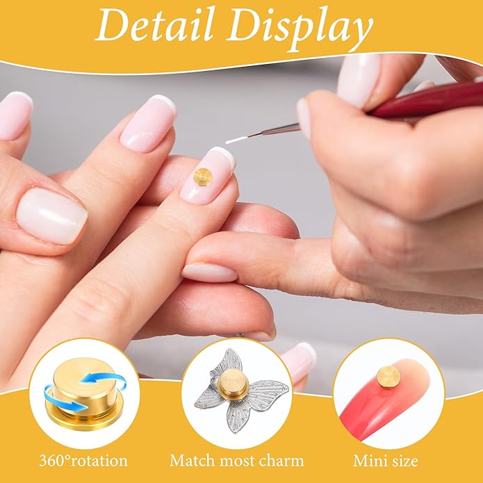 15 Pcs Rotating Nail Charms Nail Art Rotating Charm Rings Jewelry Rotat Tools DIY Crafting Jewelry Accessories Charm Display Tool 3D Nails Fancy Decorations for Women Crafting Nails Art Design