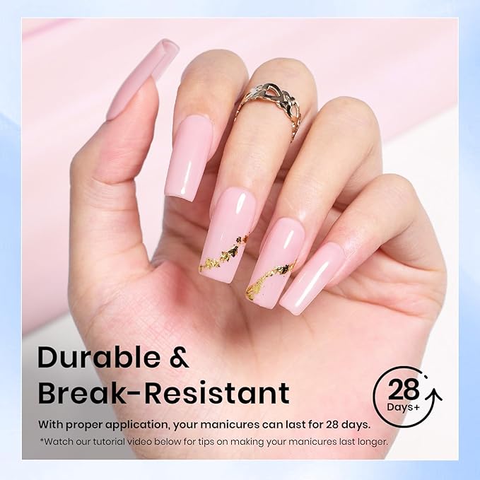 Beetles Gel Nail Tips, 576Pcs 12 Sizes Medium Square Pre-Etched Soft Acrylic False Nail Tips Half Matte Full Cover Press on Nail Extensions Gift Set Home DIY Nail Salon for Women Girls