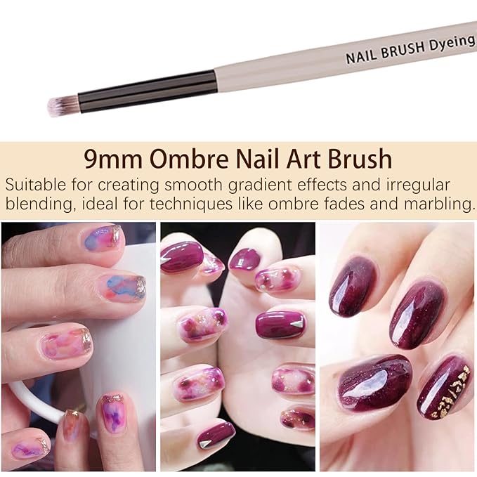 Ombre Nail Brush (Oblique), Gradient Nail Art Brushes, Gel Nail Polish Brush, Nail Art Design Painting Tools for Salon & Home, Nail Artists & DIY Enthusiasts