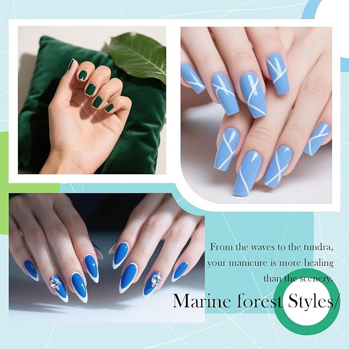 CAMILA ¿ 6pcs 15ml Hema Free Tpo Free Gel Polish Set Green Gel Nail Polish Kit Soak Off Nail Gel Polish Manicure Salon For Women E Set