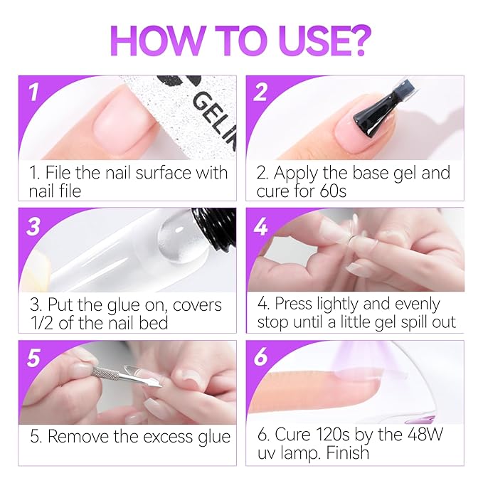 Gelike EC Solid Glue Gel for Nail - Adhesive for Press on Tips 30g