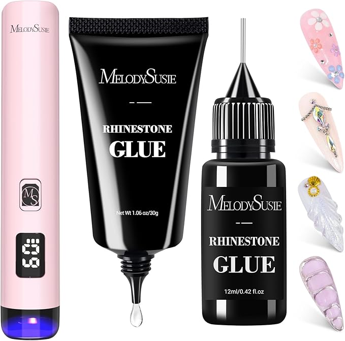 MelodySusie Handheld UV Light for Gel Nails and Nail Rhinestone Glue, ART01R Cordless Gel X Nail Lamp Rechargeable with LCD Display Flash Cure Nail Dryer for Nail Art Design Decoration DIY at Home