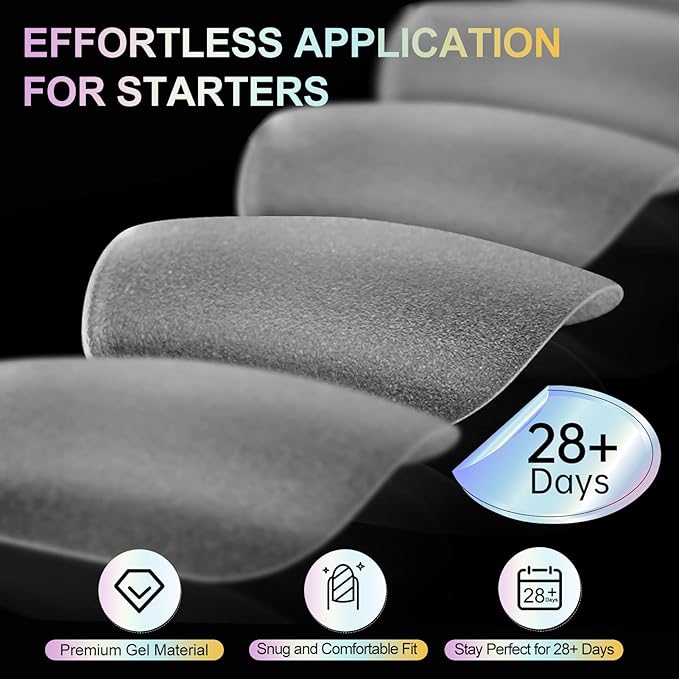 Extra Short Square Nail Tips, 240Pcs Double-Sided Matte Flexible Gel Fake Nails, No File Full Cover Clear Press on Nails for Nail Extension, Manicure, Home DIY, Salon, 15 Sizes, Natural Fit