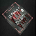 3D Nail Art Press on Nails Short Handmade Gothic False Nails Dark Elegant for Women Size M