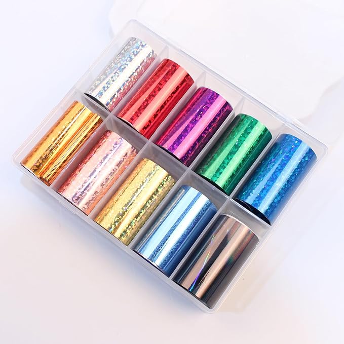 20 Rolls Green Neon Nail Art Foil Transfer Sticker Kit Green Foil Transfers Decals Neon Nail Transfer Stickers Sheets Nail Art Sticker