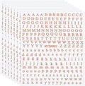 PATIKIL Letter Nail Stickers, 8 Sheet 3D Self-Adhesive English Letter Nail Decals Small Alphabet Art Sticker Metallic Fluorescence Design Manicure for Women DIY Decor, Rose Gold