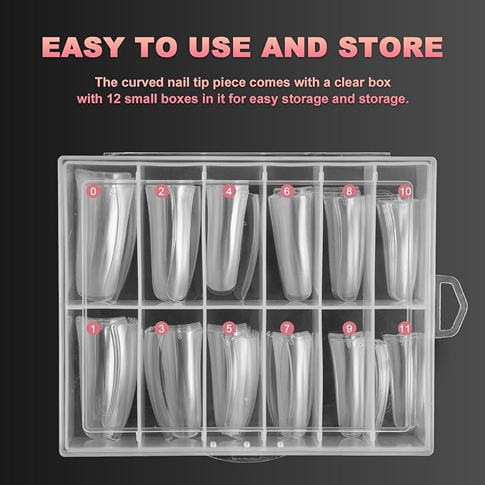 Ranrose Duck Nail Tips - 120pcs Extra Long Duck Feet Style Full Cover False Nail 12 sizes XXL Clear Press on Nail for Acrylic Nails Professional Y2K Nail Salon