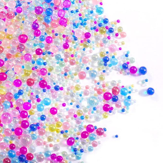 3D Colorful Nail Caviar Beads Nail Art Micro Bubble Pixie Beads 50G