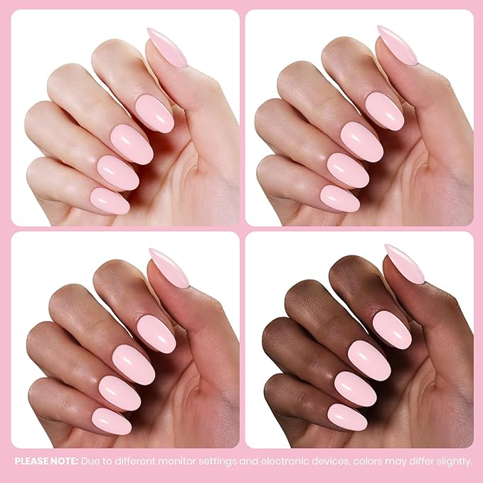 Beetles Pink Gel Nail Polish, Pastel Spring Gel Polish, Milky Light Pink Strawberry Milk Color, UV LED Soak Off Long Lasting Salon DIY Home Manicure Nail Art Gift for Women 15ML/0.51Fl Oz