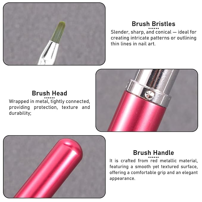 DANNEASY Nail Art Brushes for Gel Polish, Nail Drawing Pen for Daisy, Petals, Leaves, Flower, 3d Floral Nails Art Brush Design Tools Acrylic Manicure Brushes