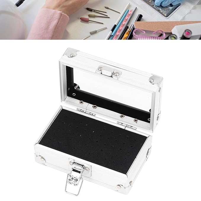 Dioche Nail Drill Bits Holder - Dustproof, Drop Resistant Multi Hole Nail Drill Bits Stand Displayer Organizer Container