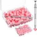 Mimorou 100 Pcs Ombre Nail Sponges Mini Nail Art Sponges with Grabbing Pen Storage Box Pink Ombre Brush Professional Tools Accessories Supplies Home Art Salon, 0.4"x0.4"