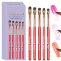 5Pcs New Year Acrylic Nail Art Brush Set -Size 4/8/10/12/16, Red Handle Nail Brushes for Acrylic Application Powder & Nail Extension, 3D Nail Carving Tools for DIY Home Salon Manicure