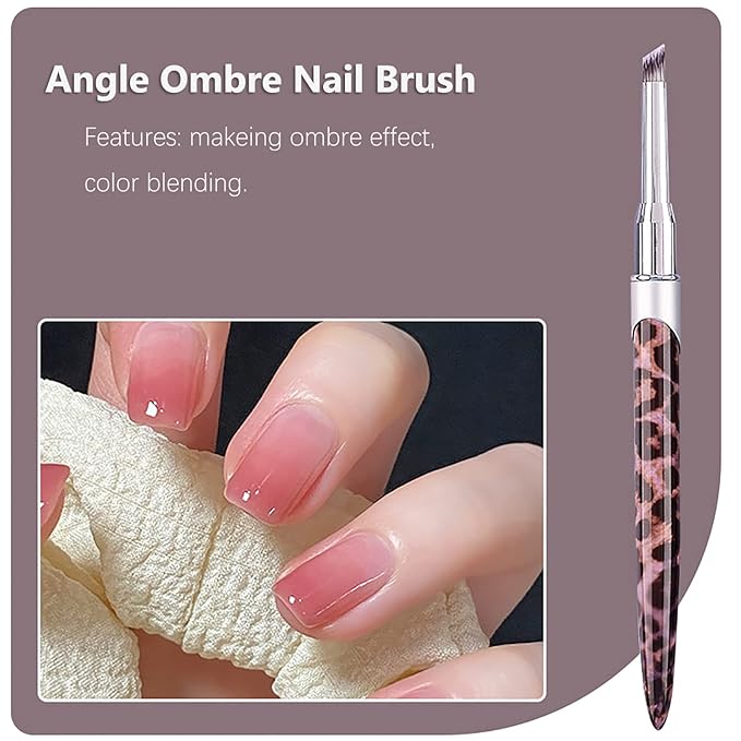 DANNEASY 2pcs Ombre Nail Brush Nail Art Brush Set Ombre Brush for Gel Nails Blooming Nail Design Brushes Nail Pen Manicure Brush Nail Brushes for Nail Art Tools