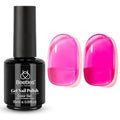 Beetles Hot Pink Gel Polish, 15ML Neon Hot Pink Jelly Gel Nail Polish Sheer Translucent Effect Summer Color Gel Soak Off UV Vibrant Night Series French Nail Art Manicure Gift for Women