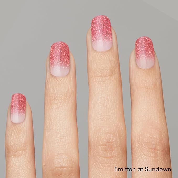 Dashing Diva Gloss Nail Strips Bundle - The Classic Ombre Collection - Smitten at Sundown & Mini Skirt - UV Free, Chip Resistant, Long Lasting Gel Stickers - Contains 2 Sets