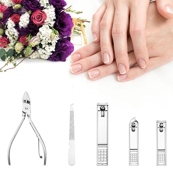 Cater Manicure, Nail Clippers Set of 12Pcs, Professional Grooming Kit, Nail Tools with Luxurious Travel Case (12)