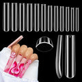 504PCS Clear Square Nail Tips for Acrylic Nails Professional, XXL/XXXL Extra Long Tapered Square Straight Acrylic Nail Tips, Full Cover No C Curve False Nail Extension Tips for Manicure Salon Nail Art