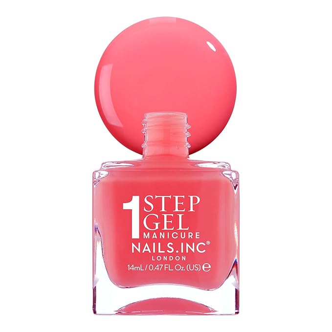 Nails Inc It's Topless Gel-Like Nail Polish, 4-in-1 Base Coat, Treatment, Color & Top Coat, Long Lasting, Strong, Chip Free Nails, Glossy Salon Quality Manicure, Air Dry Nail Polish, Sofia, 0.47 Fl Oz