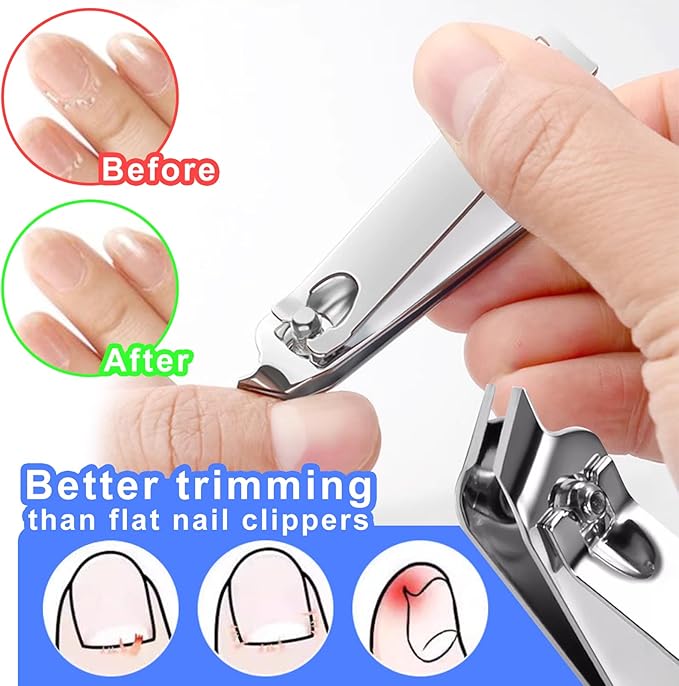 SOUTHMAN Toenail Clippers for Thick & Ingrown Nails Toenail Clippers Kits Stainless Steel Super Sharp Curved Blade Grooming Nail Tool for Man & Women Nail Clippers (9pcs)