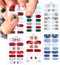 6 Sheets Christmas Nail Polish Strips 3D Green Xmas Trees Gel Nail Stickers Snowflake Self-Adhesive Xmas Holiday Full Wraps with Reindeer Santa Claus Elk Full Wrap Toenail Stickers for Women Nails DIY