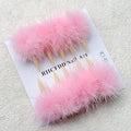 10 Pcs Luxury Press on Nails Medium Curved Stiletto Handmade Cat Claw Reusable Nails Press Ons Unique with Pink Furry Fur Designs Cat Claw Fake Nails Glossy Thick Acrylic Glue on Nail (S)
