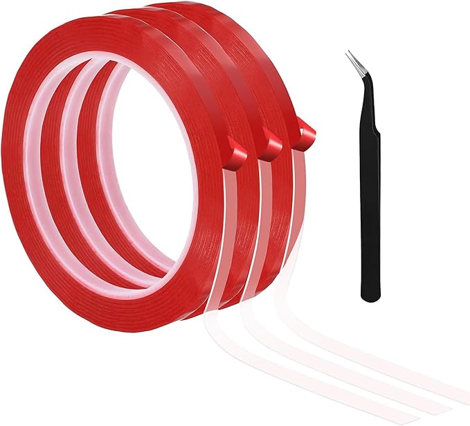 3 Rolls of Double Sided Tape, Removable Pressure Nail Adhesive Strong Adhesive Tape for Press on Nail Packaging Nail Salon Home Office Supplies…