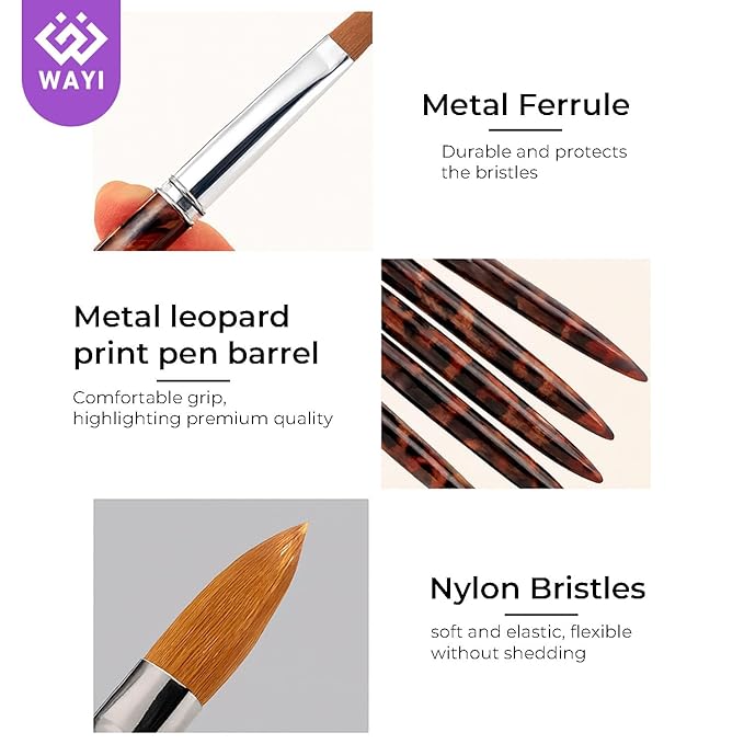WAYI Professional Acrylic Nail Kit – 58ml Monomer + 4-Color Acrylic Powder, 500 White French Nail Tips, Clipper, Brush & Full Tool Set for Extensions & Sculpting