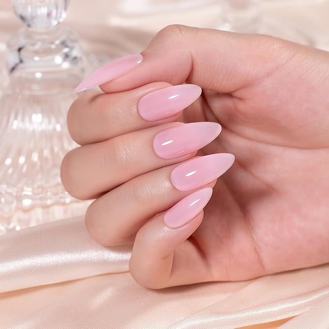 RARJSM Blush Pink Rubber Base Gel Nail Polish Nude Skin Tone Rubber Base Gel for Nails Natural Nude Color French Manicure Brush on Extend Buildergel Soak Off Curing Requires 15ml Salon Home DIY Use