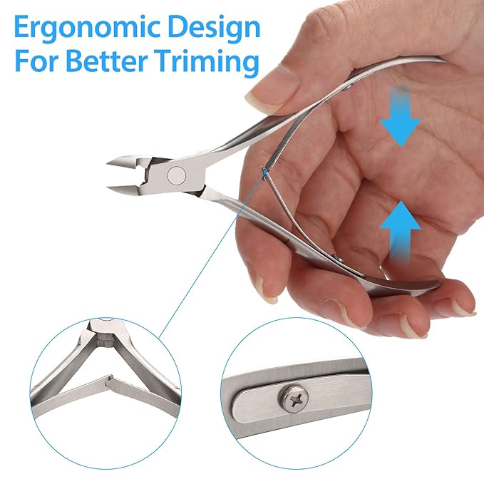 Mudder 3 Packs Cuticle Trimmer Nippers Cutter Tool Stainless Steel Nail Cuticle Scissors Remover with Pointed Blade Scissors Pedicure Manicure Tool for Fingernails and Toenails Nails Care