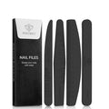 Modelones Cuticle Remover Kit Nail Files and Nail Buffers Blocks 4 PCS, Double Side Trimed & Shaped Emery Board 100/150/180 Grits 600/3000 Nail Shine Polishing Stick Black