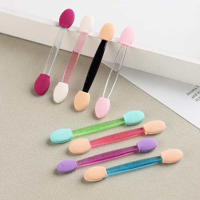 50PCS Chrome Nail Powder Applicator Brushes, Disposable Eyeshadow Applicator With Acrylic Storage Box, Nail Glitter Powder Pigment Pen Brush, Nail Art Applicator Tools