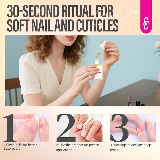 Nail Growth and Strengthening Serum for Cuticle Repair: Natural Plant Protein and Biotin Moisturizing Treatment - Nail Cuticle Care for Dry Weak, Brittle, Splitting Nails