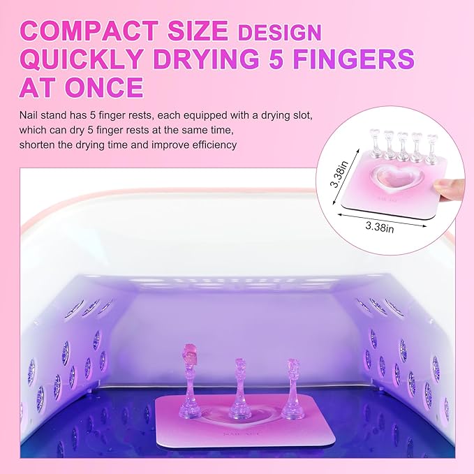 ANGNYA Nail Stand for Press Ons, Fake Nail Holder for Painting Nails, Super Magnetic Base for Painting Display Holder with Reusable Adhesive Putty for Home DIY Salon Supplies