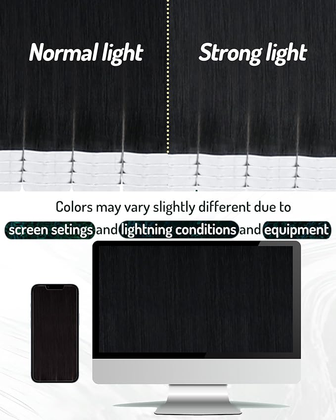 RUNATURE 22 Inch Black Tape in Extensions Real Human Hair, Long Straight Hair Extensions for Women, No Shedding, Can be Curled, 20pcs 50g #1 Jet Black