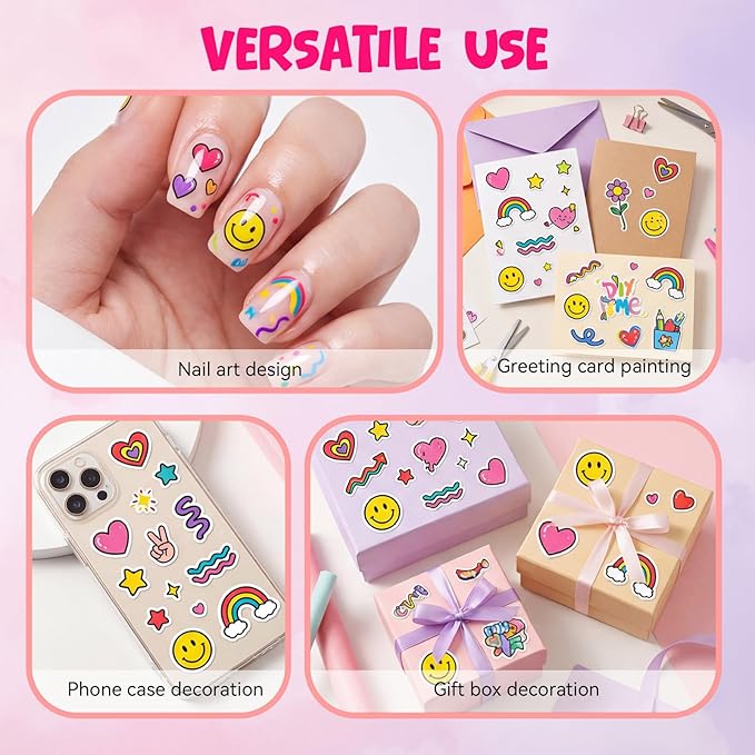 12 Colors Nail Art Pens Set, 0.7mm 3D Nail Polish Pens, Quick Dry, Long Lasting & Waterproof Acrylic Nail Art Markers, Home & Salon Nail DIY, Parties Events, Gift for Valentine’s Day