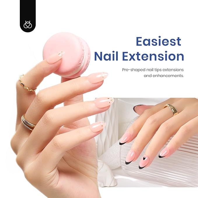 Beetles Gel Nail Kit Easy Extension Set and beetles Gel Polish Nail Set 20 Colors Pastel Girly Sparkle Glitter Uv