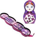 Aibearty Adorable Russian Doll Pattern Stainless Nail Clippers Set of 6Pcs, Professional Grooming Kit, Nail Tools with Luxurious Travel Case