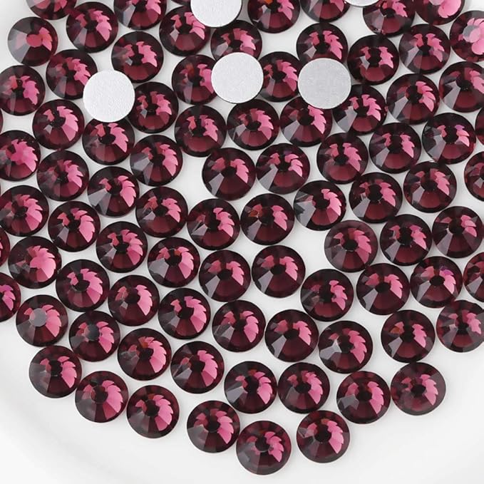Beadsland 2880pcs Flat Back Crystal Rhinestones Round Gems for Nail Art and Craft Glue Fix, Amethyst, SS20,4.6-4.8mm