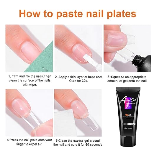 15ML Poly Gel Pink Builder Gel Nail Glue Gel for Acrylic Nails Bonding Gel Glue for False Nail Solid Gel Polish Nail Art Manicure Glue Gel, 1 Pink