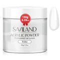SAVILAND 5.29OZ White Acrylic Powder: Large Capacity Professional Bubble-Free Acrylic Nail Powder Chip-Resistant for Carving Extension French Manicure DIY at Home No Nail Lamp Needed