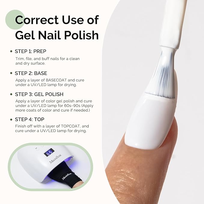 MelodySusie Hema Free Gel Nail Polish, 0.5 Fl Oz Thick White Gel Polish, Non Toxic, Long Lasting, Soak Off UV Nail Polish, Manicure Nail Design Salon DIY Nail Art at Home 479