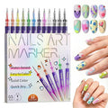 12 Color Nail Art Pens Set, Nail Art Markers & Nail Polish Pens with 0.5mm Fine Tip for Quick-Dry Graffiti, Dotting, Drawing, Painting, Liner - Professional DIY Home Salon Manicure Tools