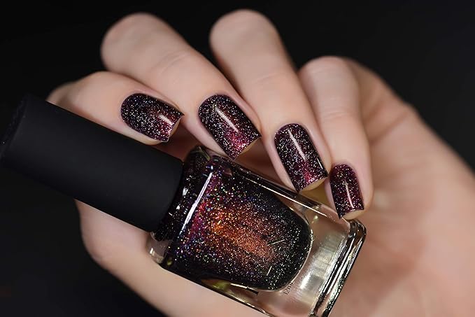 ILNP Bardot - Deep Mahogany Red Holographic Nail Polish
